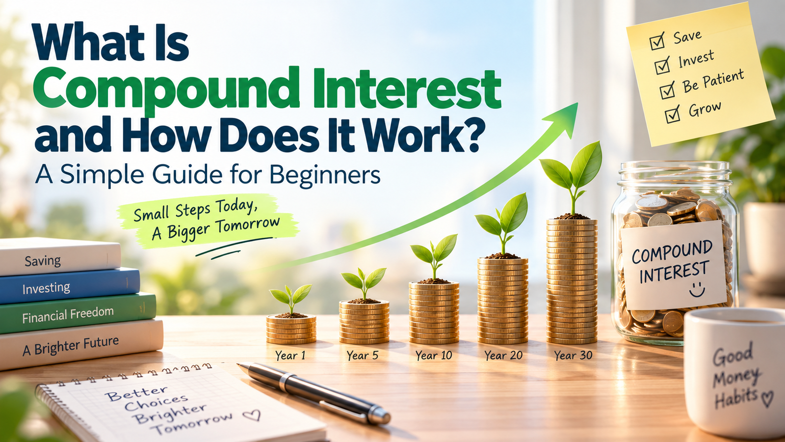 Compound interest growth over time illustration